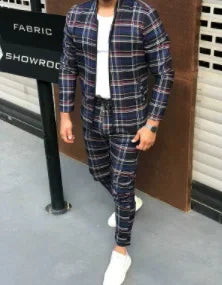 Men's Checkered Sports Tracksuit