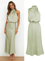 Women's Silk Satin Evening Dress
