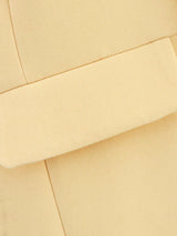 Elegant Yellow O-Neck Blazer Coat
