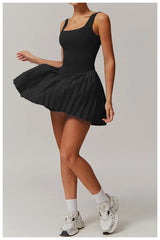 Women Pocket Pleated Sports Jumpsuit