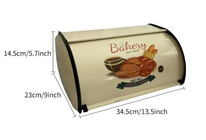 Metal Bread Box with Lid