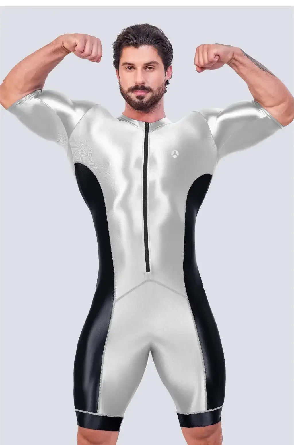 Women Satin Glossy Bodysuit Jumpsuit