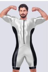 Women Satin Glossy Bodysuit Jumpsuit