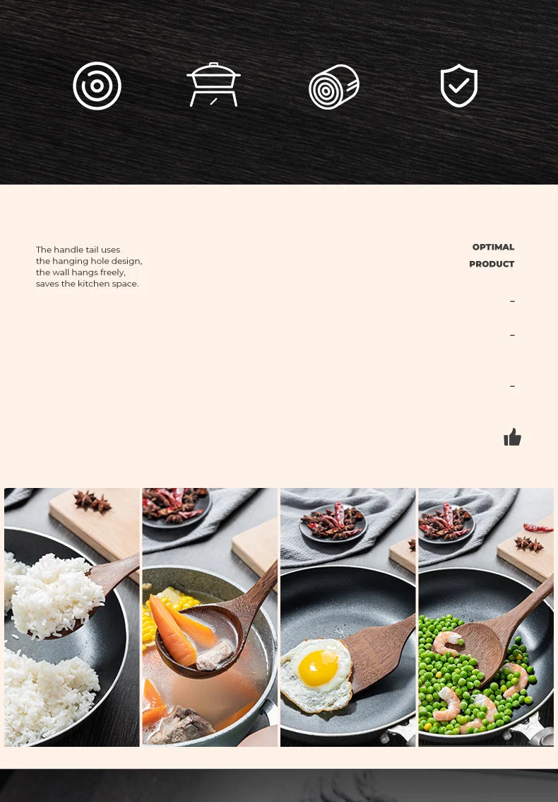 Wooden Handle Non-Stick Kitchen Utensil Set