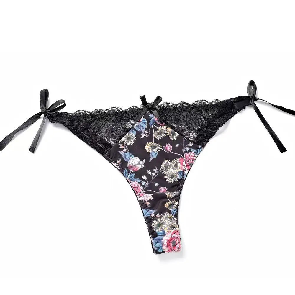 Women Lace Bow Lingerie Set
