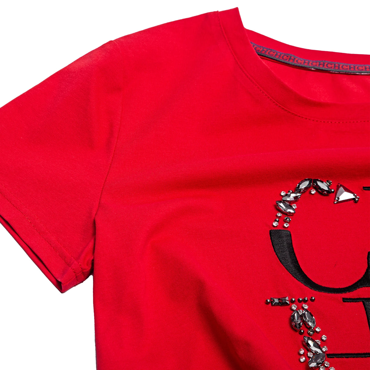Embroidered Elegance Round Neck T-Shirt