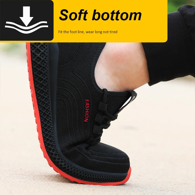 Manlegu Air Mesh Lightweight Safety Sneakers