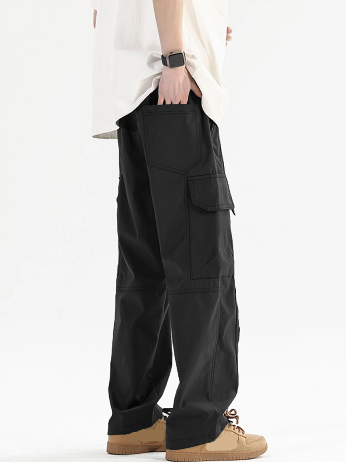 Men Black Baggy Denim Pants