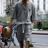 Men Jacquard Shorts Set