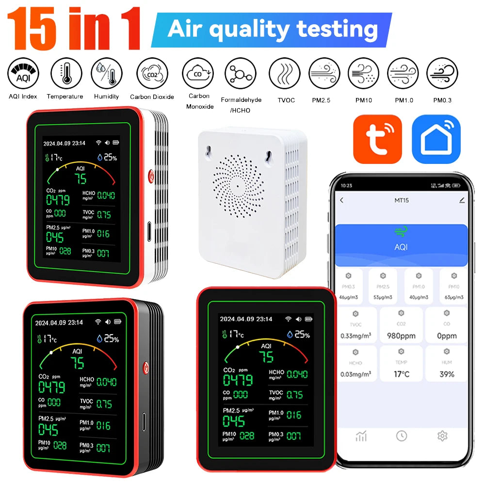 WiFi 15-in-1 Air Quality Detector