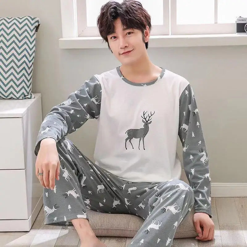 Men’s Cartoon Striped Pajama Set