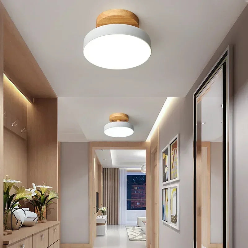 Nordic Wooden Ceiling Lamp