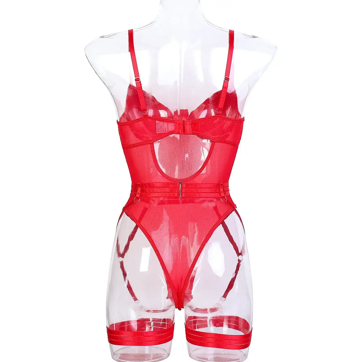 Women Mesh Splicing Suspender Jumpsuit
