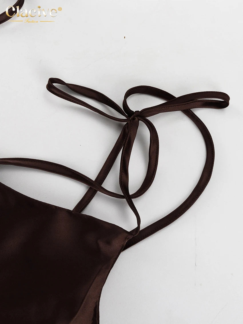 Luxe Satin Backless Maxi Dress