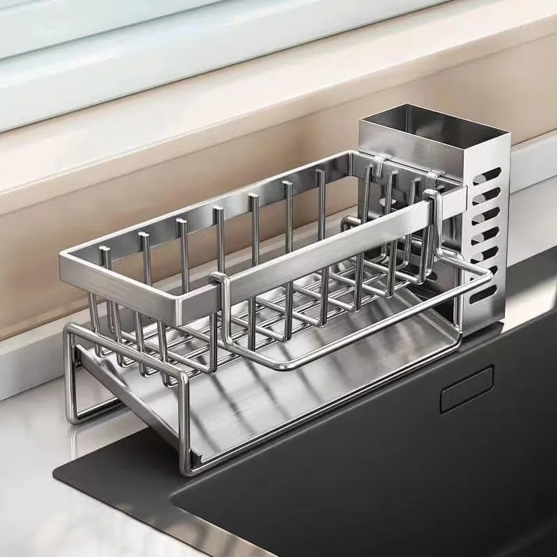 Stainless Steel Sink Storage Rack – Kitchen Sponge Organizer
