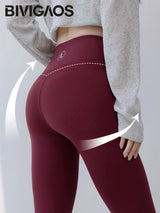 Women High Waist Push Up Sharkskin Leggings