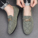 Men Solid Color Big Size Loafers