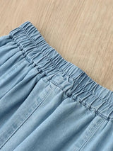 BreezeFit™ – Lightweight Loose Denim Skirt (Elastic Waist, A-Line)