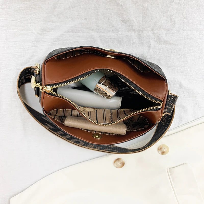 Checkered Leather Messenger Bag