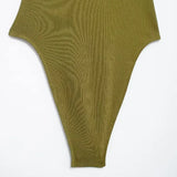Women Ribbed Strappy Snap Bodysuit