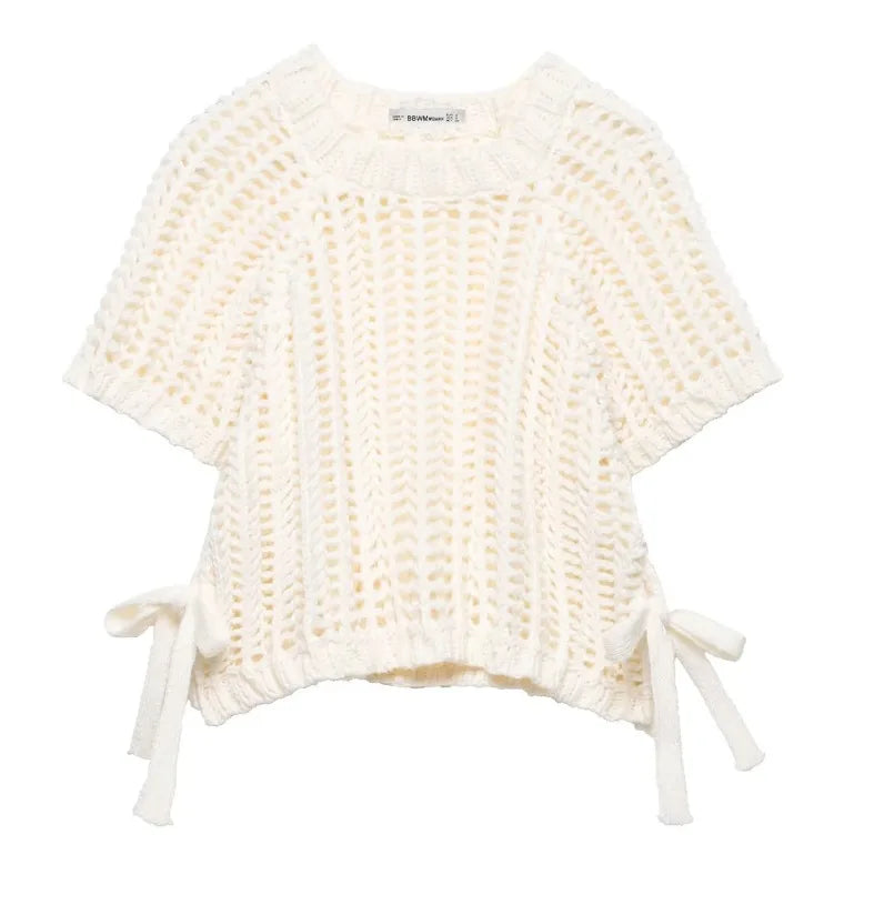 Women's Side Bow Knitted Pullover
