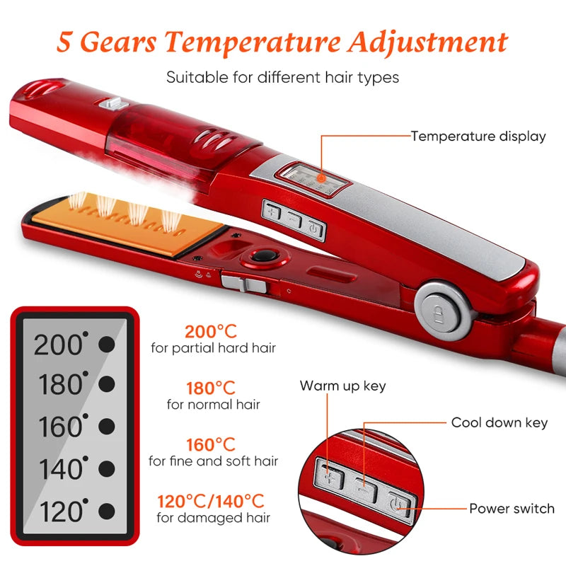 Steam Flat Iron Hair Straightener