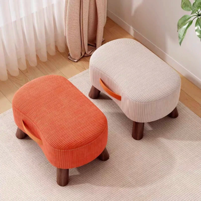 Wooden Fabric Footstool
