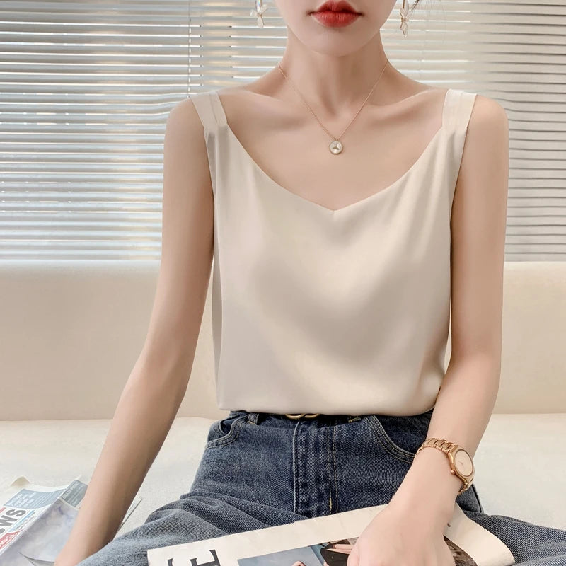 Satin Silk V-Neck Cami