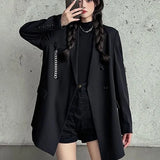 Gothiq™ – Chain Detail Streetwear Blazer (Harajuku Punk Style, Oversized Fit)