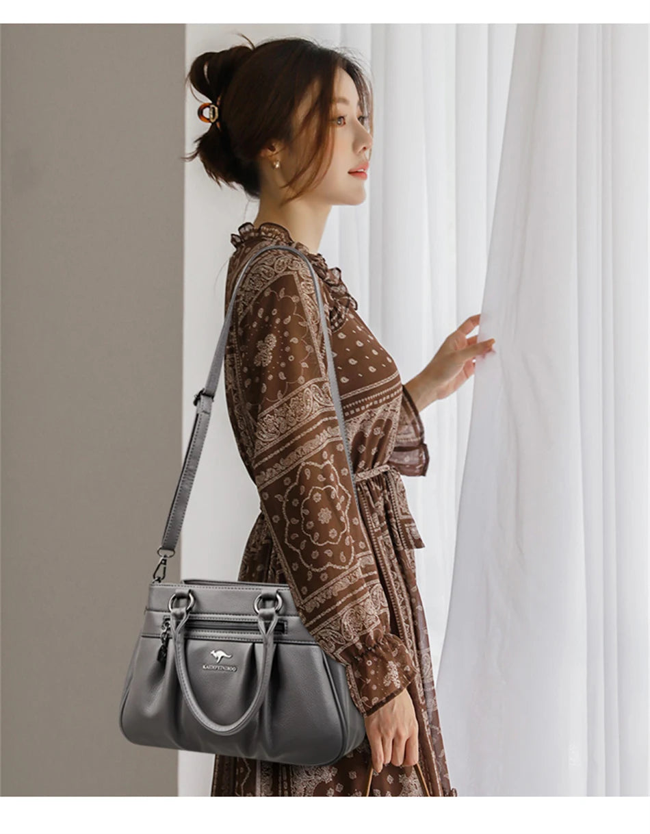 Triple Compartment Tote Bag