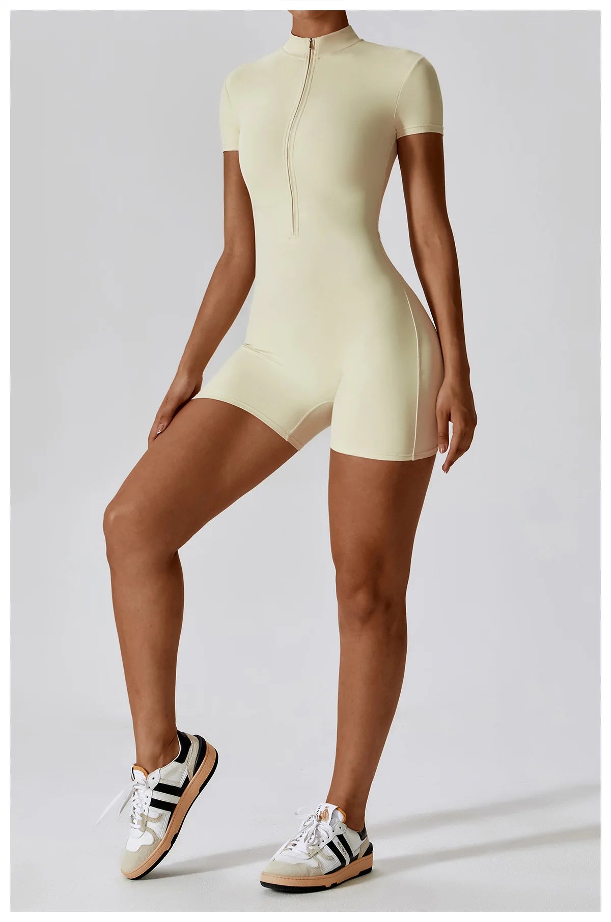 Women Summer Zipper Yoga Jumpsuit