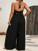 Women Plus Size Halter Neck Jumpsuit