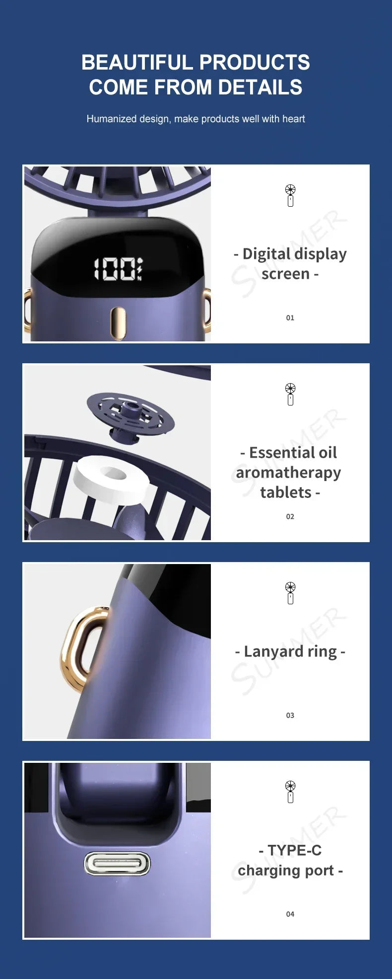 Rechargeable Neck Fan Air Conditioner