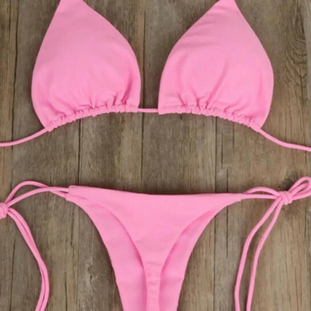 Halter Triangle Bikini Set