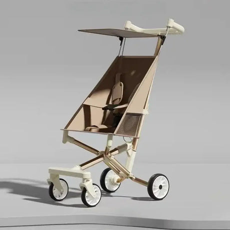 Lightweight baby stroller with high carbon steel frame and foldable design, suitable for ages 1-6 years.