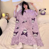 Women Cartoon Print Long Nightgown