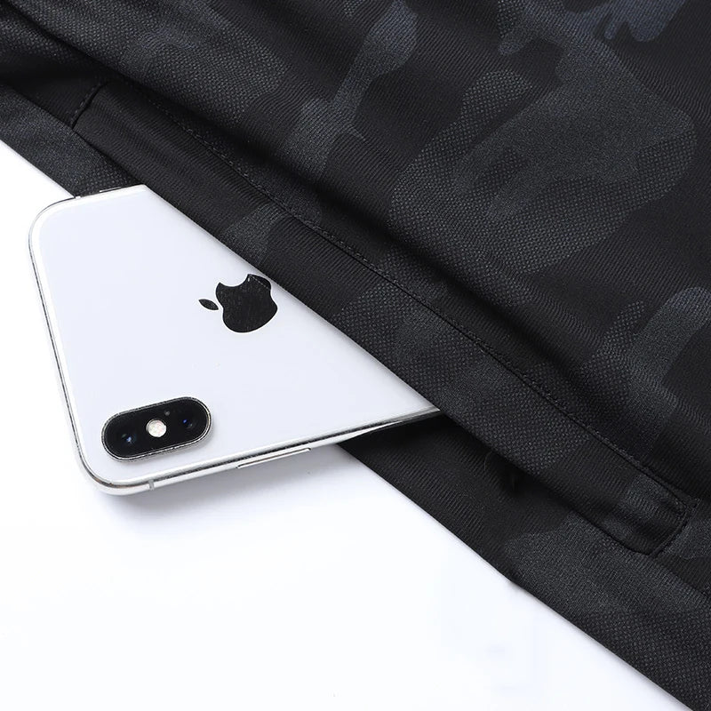 شورت جري رجالي بمقاسات كبيرة - قماش شبكي مموه