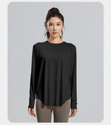 Women Loose Fit Yoga Cover Up Shirt