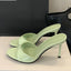 Women’s Wine Red Patent Leather High Heel Mules