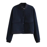 White Cropped Women's Bomber Jacket – Baseball Aviator Coat