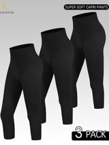 Women 3-Pack High Waist Capri Yoga Leggings