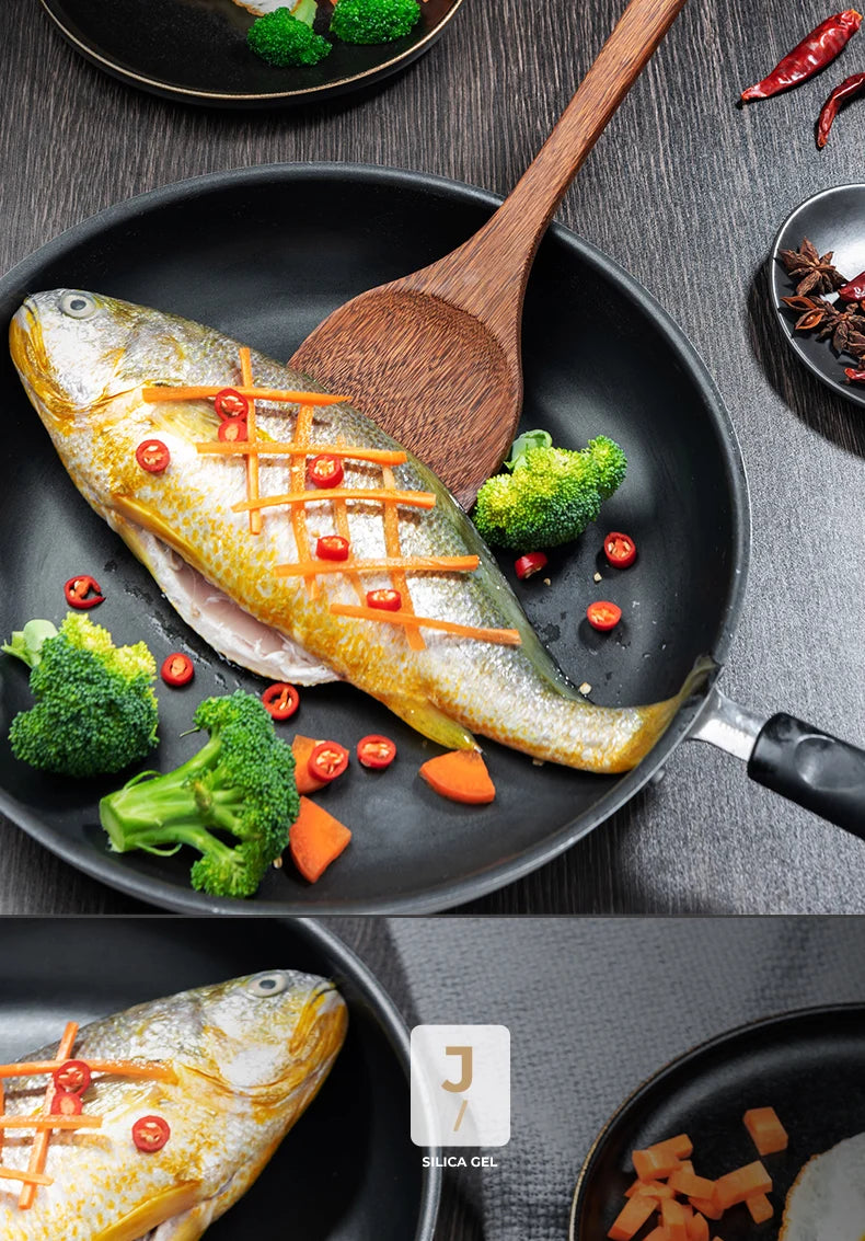 Wooden Handle Non-Stick Kitchen Utensil Set