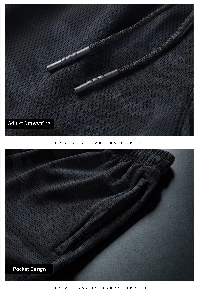 شورت جري رجالي بمقاسات كبيرة - قماش شبكي مموه