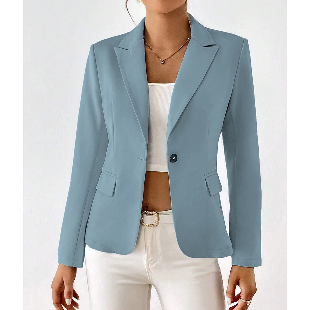 MuseTrim™ – Sleek Business Lapel Blazer (Minimalist Single-Button, Modern Fit)