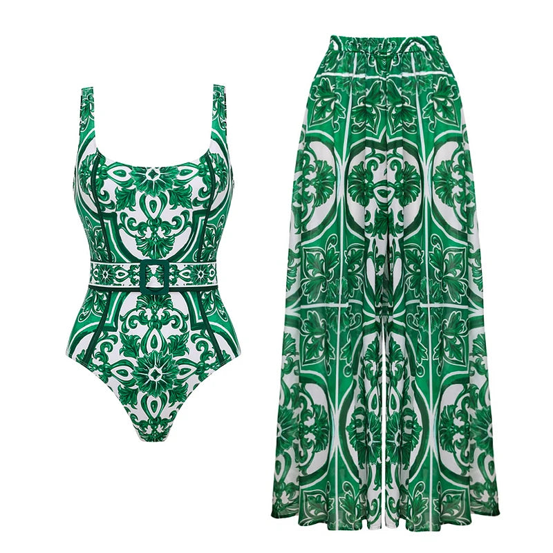 Vintage Print One Piece