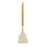 Silicone Cooking Utensil Set with Wooden Handle