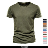 Men Cotton O-Neck Summer T-Shirt