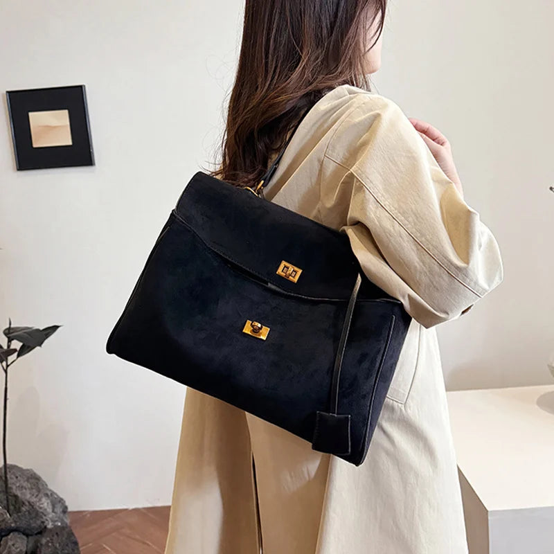 Frosted Leather Shoulder Bag