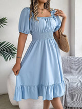 Women Square Neck Summer Dress