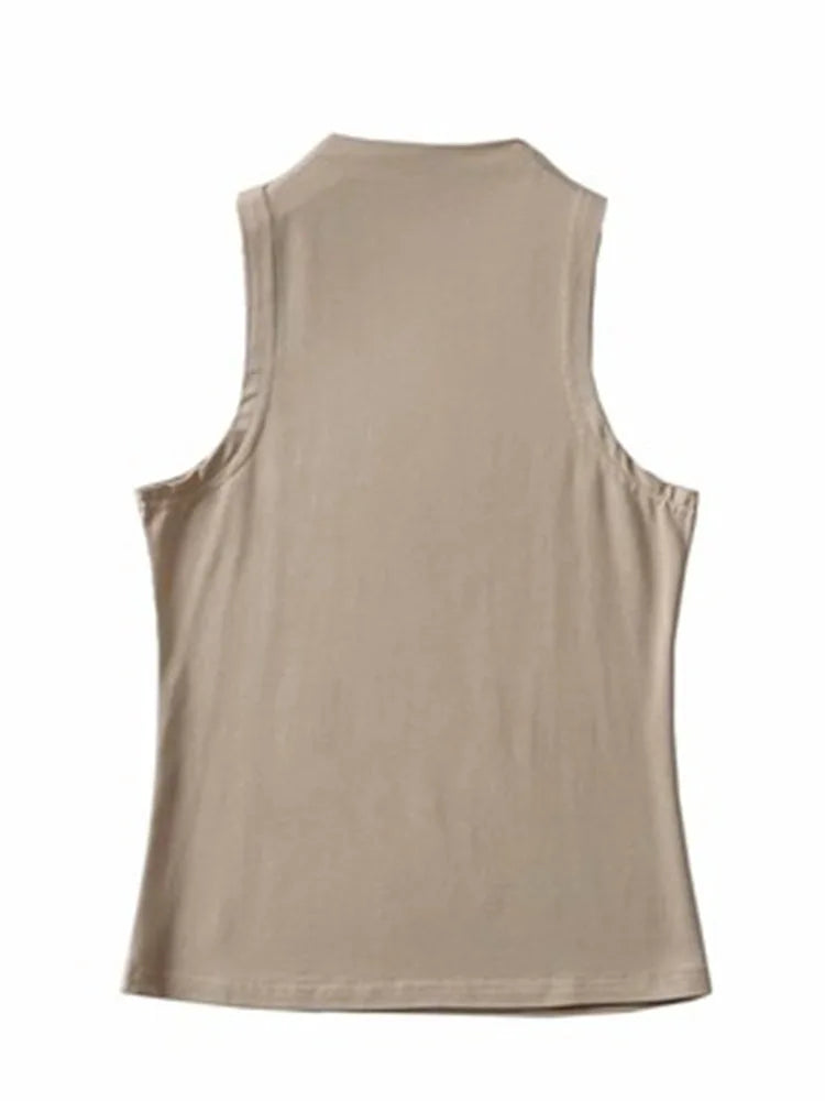 Solid Color Sleeveless Crop Tank Top